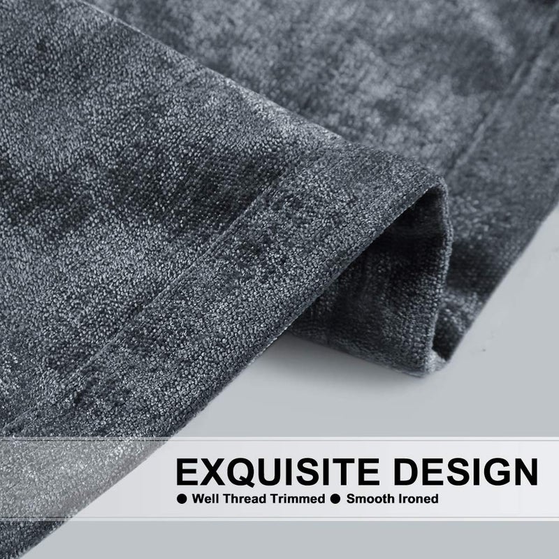 ELKCA Grey Room Curtain for Bedroom Double-Sided Chenille Window Curtains for Living Room,Pack of 2 (Grey, 52" W x 84" L) - Image 4